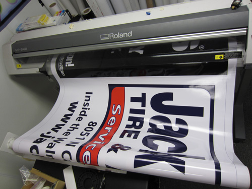 Banners coming off our printer