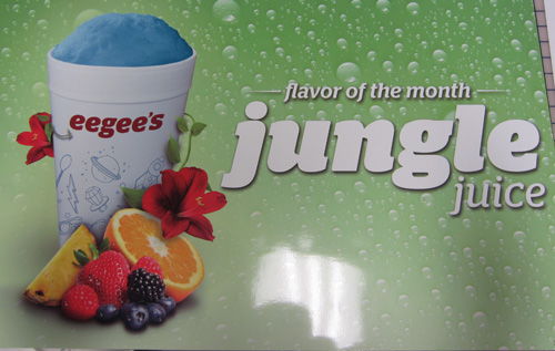 Eegee's Jungle Juice Window Cling Cut