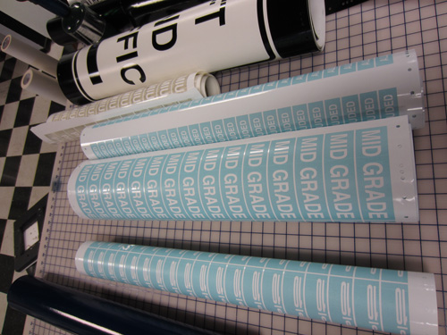 Cut Vinyl Gas Station Labels