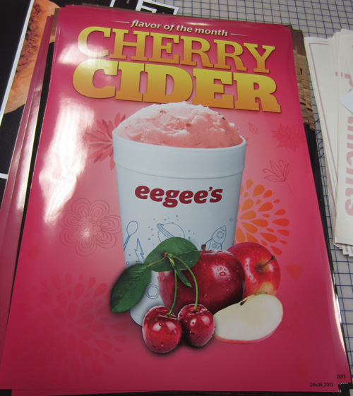 Eegee's Cherry Cider Printed Static Cling Tucson