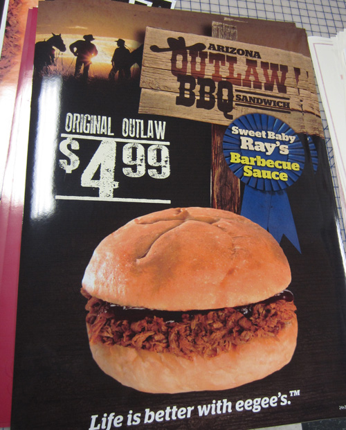 Eegee's Outlaw BBQ Printed Static Clings Tucson