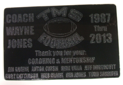 Wayne Jones Tortolita Middle School Plaque