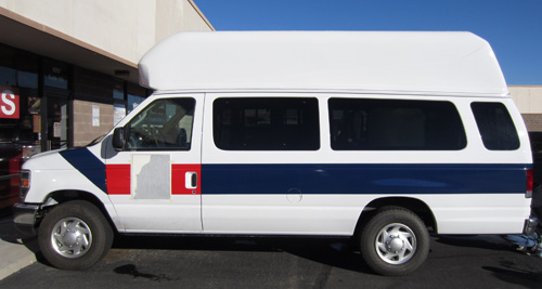 VA Shuttle Van Vinyl Install