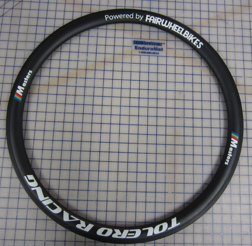 Bike Rim with Vinyl Lettering