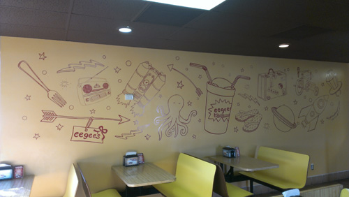 Eegee's Store Wall Vinyl Install