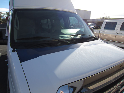 Van install vinyl hood