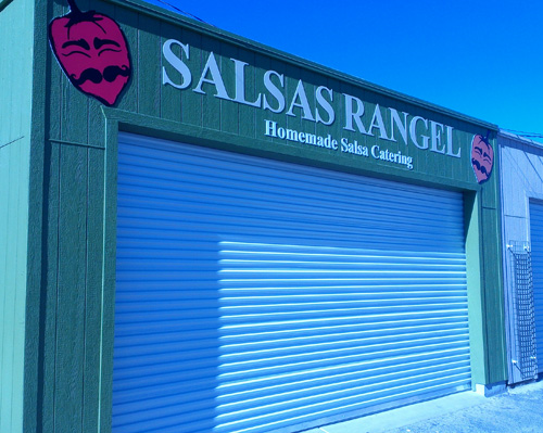 Salsas Rangel Building Sign Install