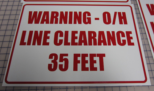 Warning line clearance aluminum sign for Freeport