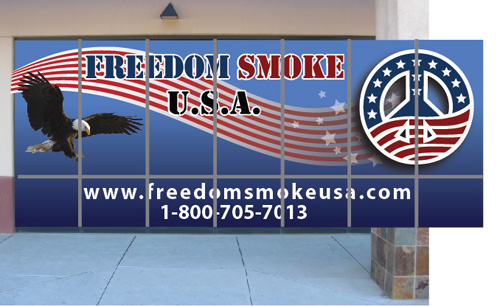 Freedom Smoke USA Window Perf Mockup