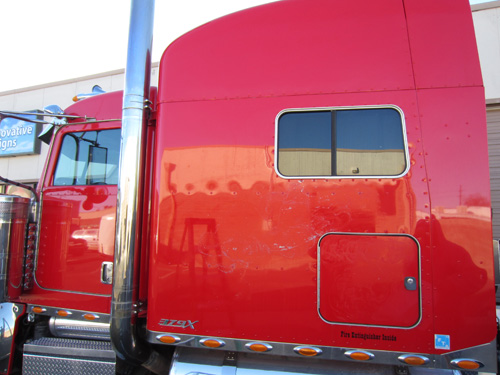 Jackson's Trucking Truck Decals Install During