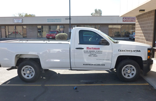 Hartman Glass Truck Cut Vinyl Lettering