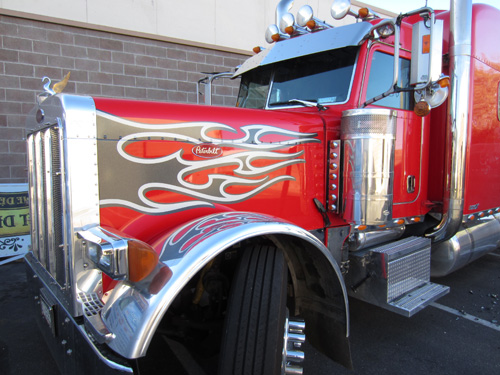 Jackson's Trucking Truck Decals Install Before