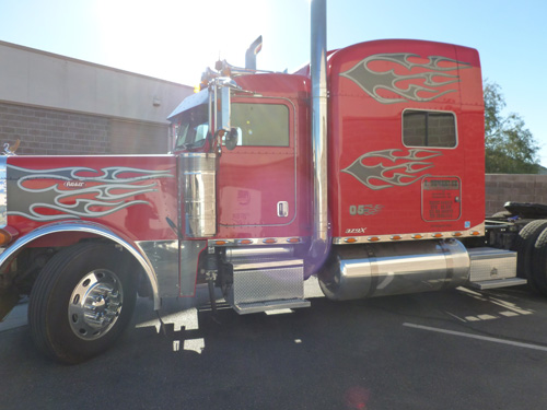 Jackson's Trucking Truck Decals Install Before