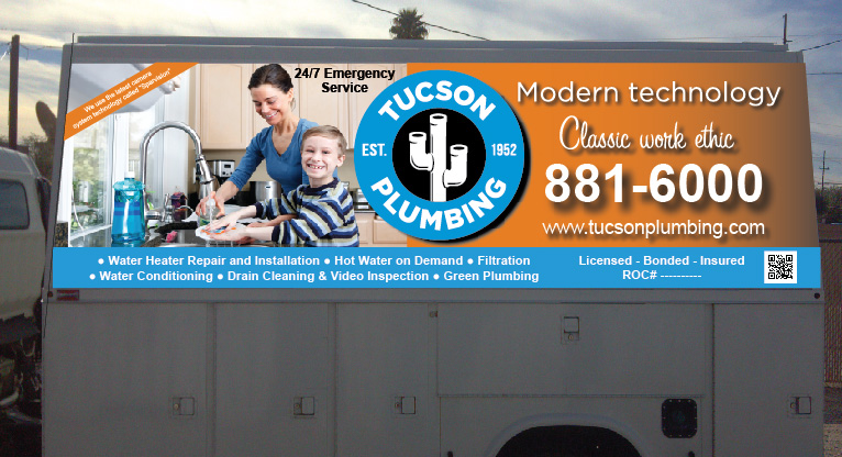 Tucson Plumbing Truck Wrap Design Mockup