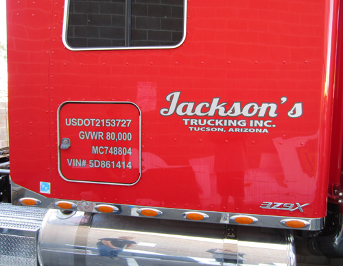 Jackson's Trucking Vinyl Install Completed