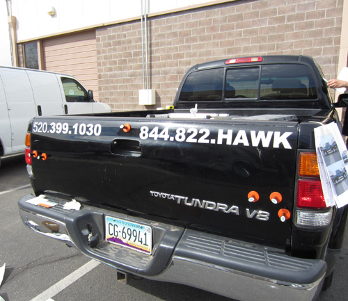 Pool Hawk Truck Vinyl Being Installed