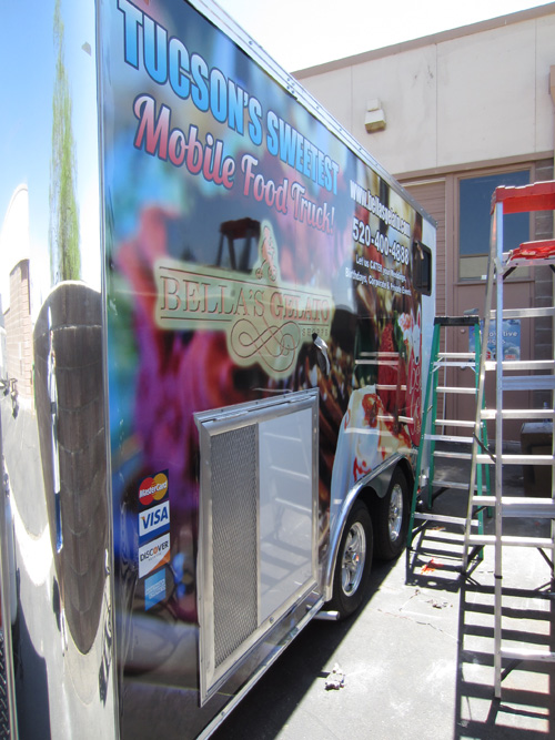 Bellas Gelato Trailer Graphics Installation