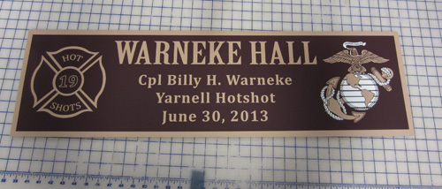 Warneke Hall Sign Completed
