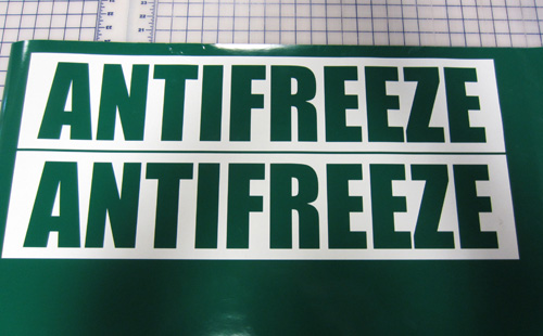 Cut Vinyl Antifreeze