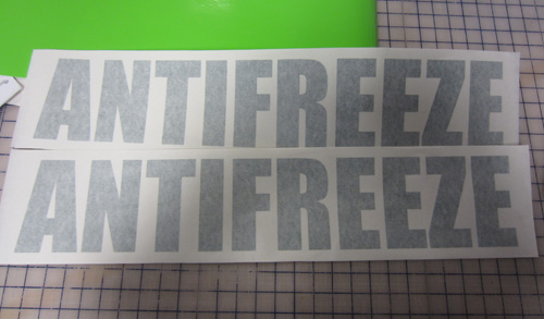 Antifreeze Vinyl Decals