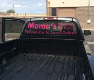 Mama's Hawaiian BBQ Truck Window Graphics