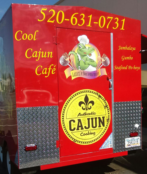 Cool Cajun Cafe Finished Food Trailer Graphics
