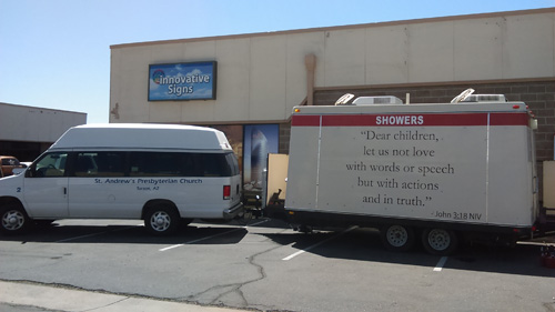 Shower Trailer Vinyl Graphics Tucson