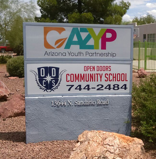 AZ Youth Partnership Signage Install Tucson Signs