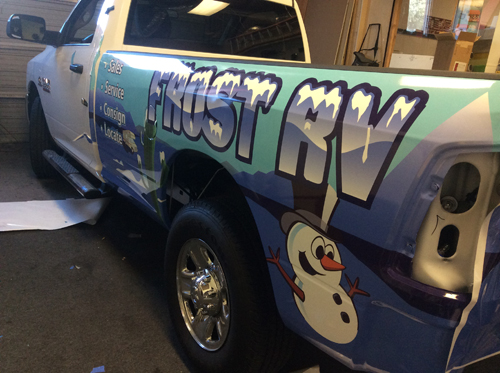 Frost RV Truck Wrap Progress