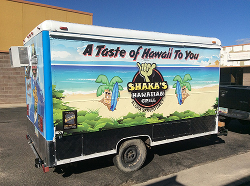  Shaka's food trailer Tucson vehicle wraps