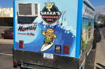 Shaka's food trailer Tucson vehicle wraps