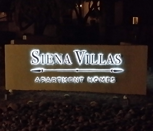 Lighted apartment sign Tucson