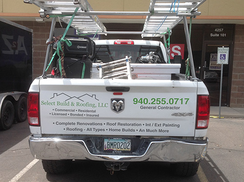 Caliber Builders Truck Vinyl Install