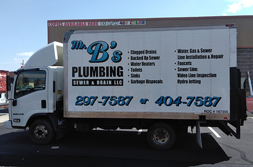 Mr B's Plumbing Box Truck Decals