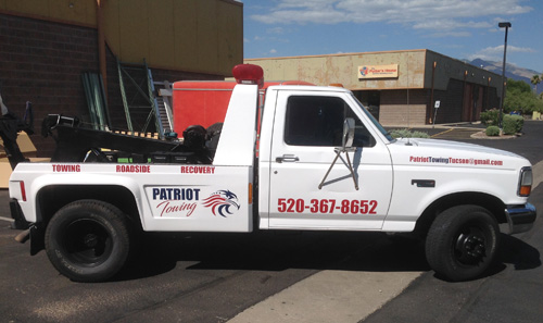 Patriot Towing Truck Decals Install Tucson