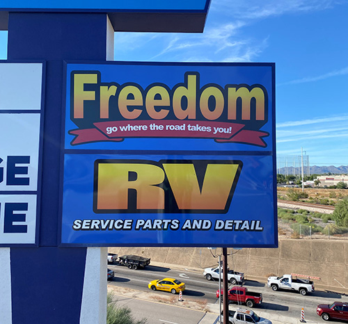 Freedom RV sign install Tucson